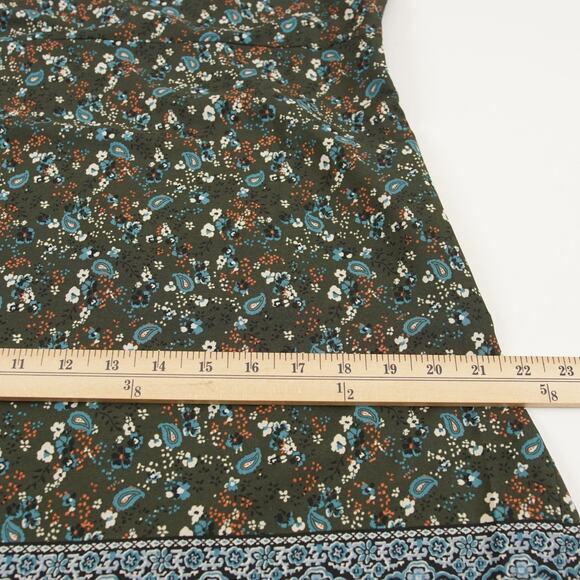 New Abercrombie & Fitch Long Sleeve Floral Green Paisley Shift Dress Womens L - Picture 8 of 11